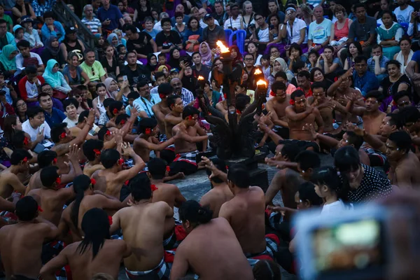 Kecak Fire Dance Een Van Meest Iconische Kunstuitvoeringen Van Balis — Stockfoto