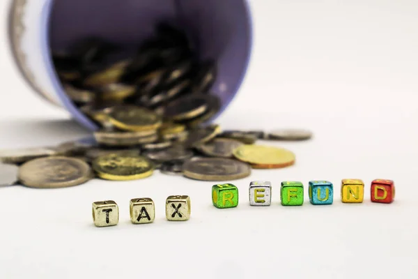 Tax Διατύπωση Μια Στοίβα Των Κερμάτων Που Απομονώνονται — Φωτογραφία Αρχείου