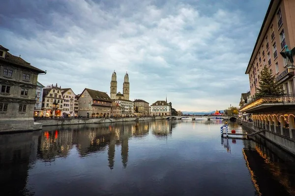 Hermosa Ciudad Zurich Amanecer — Foto de Stock
