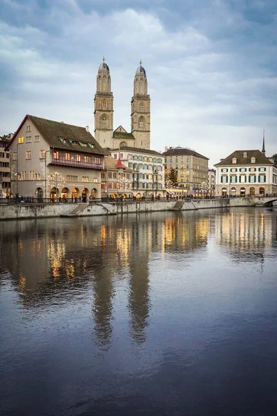 Prachtige Stad Zürich Bij Zonsopgang — Stockfoto