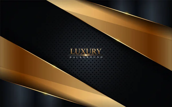 Luxury Dark Golden Abstract Geometry Vector Background Images Inglês Ilustração — Vetor de Stock