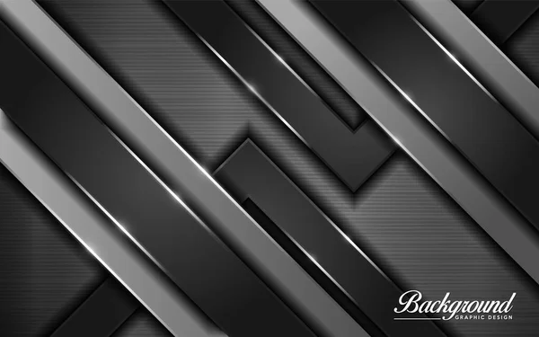 豪華な濃い灰色の抽象的な幾何学現代のベクトル背景画像 テクスチャ化された重複層背景 — ストックベクタ