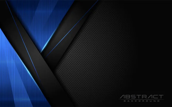 Modern koyu arkaplan ve mavi çizgiler üç boyutlu soyut tarzda. Geleceksel arkaplan vektör illüstrasyon tasarımı