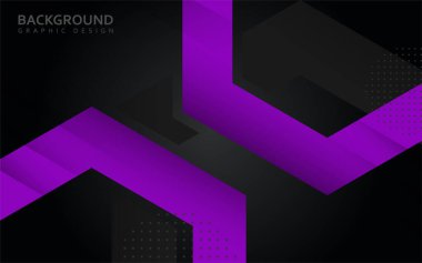 Soyut tarzda modern mor ve siyah geometrik arkaplan. Vektör grafik illüstrasyonu