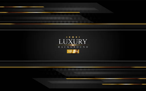 Moderní Černé Luxusní Pozadí Prvky Zlaté Čáry Vektorová Grafika — Stockový vektor