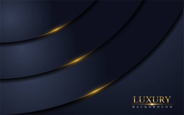 Altın çizgileri olan soyut lüks donanma arka plan tasarımı. Vektör grafik illüstrasyonu.