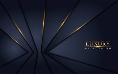 Altın çizgileri olan soyut lüks donanma arka plan tasarımı. Vektör grafik illüstrasyonu.