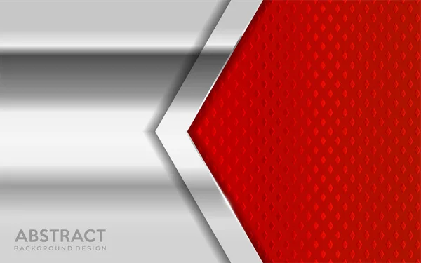 Lesklé Kovové Stříbrné Pozadí Kombinaci Červenou Texturou Překrytí Vrstvy Abstraktní — Stockový vektor