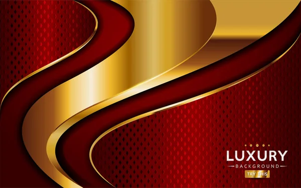 Luxuriöse Rote Und Goldene Linien Hintergrunddesign Vektorgrafische Illustration — Stockvektor