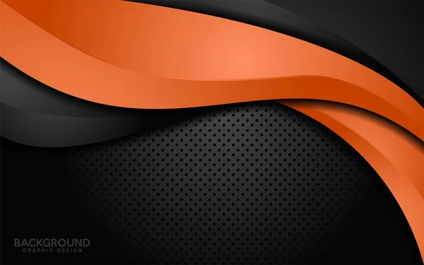 Moderne Oranje Zwart Contrast Corporate Golven Achtergrond Abstract Vectorontwerp Illustratie — Stockvector