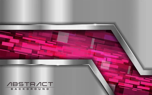 Moderne Technologie Hintergrund Mit Glänzenden Futuristischen Rosa Rotlicht Vektorgrafische Illustration — Stockvektor