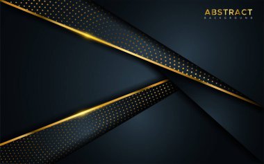 Soyut lüks arka plan, altın çizgiler ve parlak altın noktalar kombinasyonları. Üst üste modern arkaplan