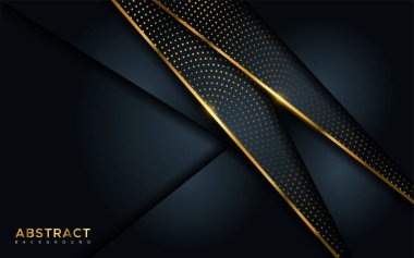 Soyut lüks arka plan, altın çizgiler ve parlak altın noktalar kombinasyonları. Üst üste modern arkaplan