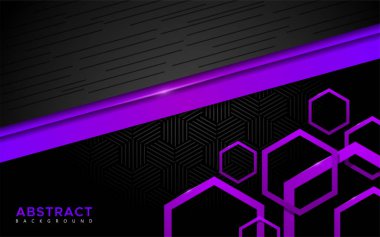 Parlak altıgen arka planlı modern mor. soyut geometrik şekil arkaplanı