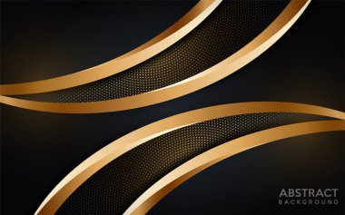 Altın noktalı parlak, koyu renkli arka plan. Lüks soyut arkaplan