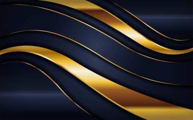 Altın çizgilerle donanma donanması. Zarif modern arka plan. vektör içer