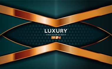 Lüks kaliteli donanma masalı, altın çizgileri olan soyut yeşil bir arka plan. Üst üste dizayn edilmiş katman tasarımı. Dokulu arka plan üzerinde gerçekçi ışık etkisi. Vektör illüstrasyon şablon tasarımı.