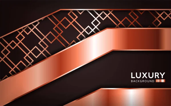 Luxuriöse Premium Roségold Braun Abstrakten Hintergrund Mit Bronze Linien Überlappendes — Stockvektor