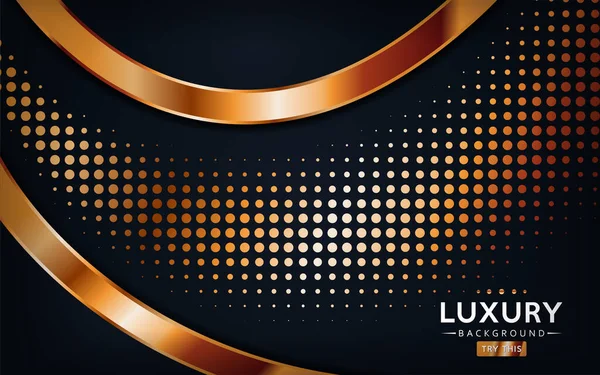 Absztrakt Luxus Sötét Háttér Arany Vonalak Körkörös Ragyogó Arany Pontok — Stock Vector