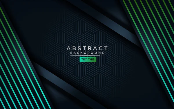 Açık yeşil çizgileri olan soyut modern koyu arkaplan. Üst üste modern arkaplan