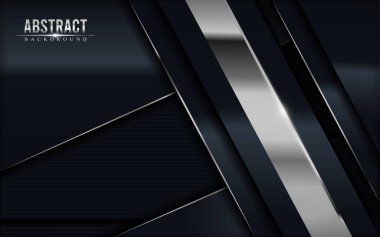 Gümüş çizgileri olan koyu gri soyut bir arka plan tasarımı. Modern arkaplan tasarımı.