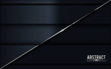 Gümüş çizgileri olan koyu gri soyut bir arka plan tasarımı. Modern arkaplan tasarımı.