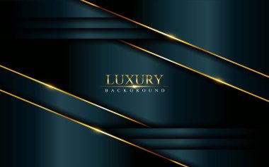 Şatafatlı koyu arkaplan, altın çizgiler ve desenli üst üste dizayn ile birleşir. Grafik tasarım şablonu