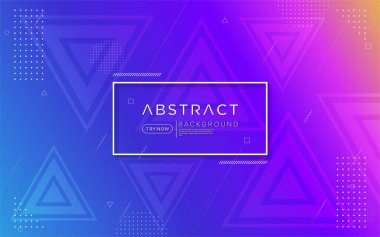 Modern gradyan mor renkli arka plan soyut şekil ve elementle birleşir. Vektör arkaplan tasarımı