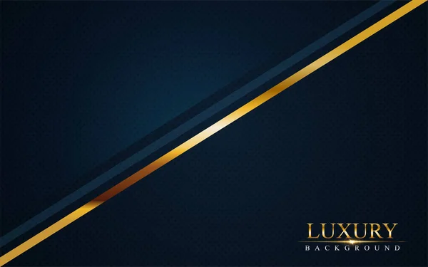Luxuoso Fundo Azul Marinho Escuro Com Linhas Douradas Design Fundo — Vetor de Stock