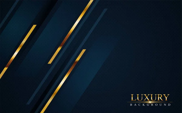 Luxueux Fond Bleu Marine Foncé Avec Des Lignes Dorées Design — Image vectorielle