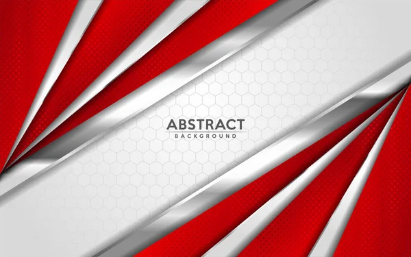 Modern Abstract White Red Background Overlap Layers Effect Graphic Design — Stock Vector