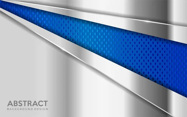 Shinny Metal Prata Fundo Combinar Com Azul Texturizado Camada Sobreposição — Vetor de Stock