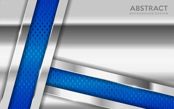 Shinny Fondo Metal Plateado Combinan Con Capa Superpuesta Textura Azul — Vector de stock