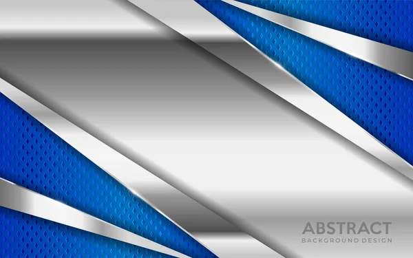 Shinny Fondo Metal Plateado Combinan Con Capa Superpuesta Textura Azul — Vector de stock