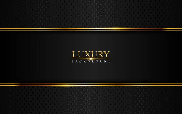 Fundo Preto Luxo Combinam Com Linhas Douradas Brilhantes Camada Sobreposição —  Vetores de Stock