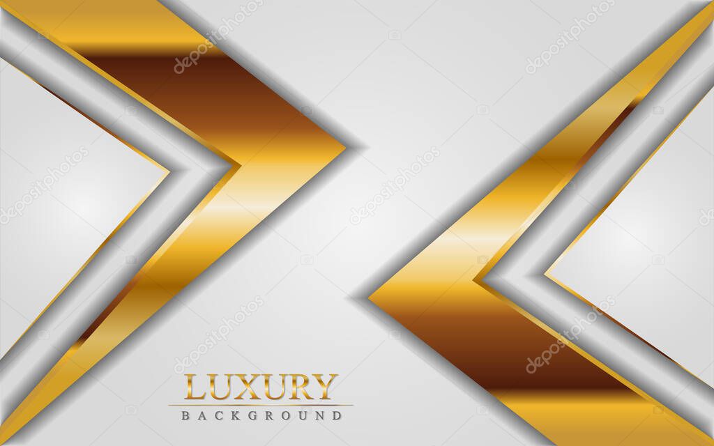 Luxury white background combine with golden lines. Graphic design template