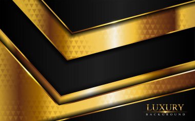 Lüks siyah arkaplan ve parıldayan altın çizgiler. Modern arka plan desenli efekt tasarımları.