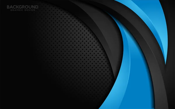 Fondo Moderno Ondas Corporativas Contraste Azul Negro Ilustración Abstracta Del — Vector de stock