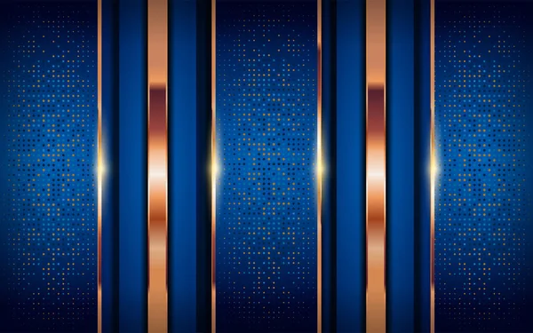 Роскошный Синий Фон Блестящими Золотыми Линиями Графический Элемент Дизайна — стоковый вектор