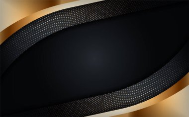 Altın çizgiler kombinasyonlu soyut lüks karanlık arka plan. Modern fütüristik arka plan. Grafik tasarım şablonu