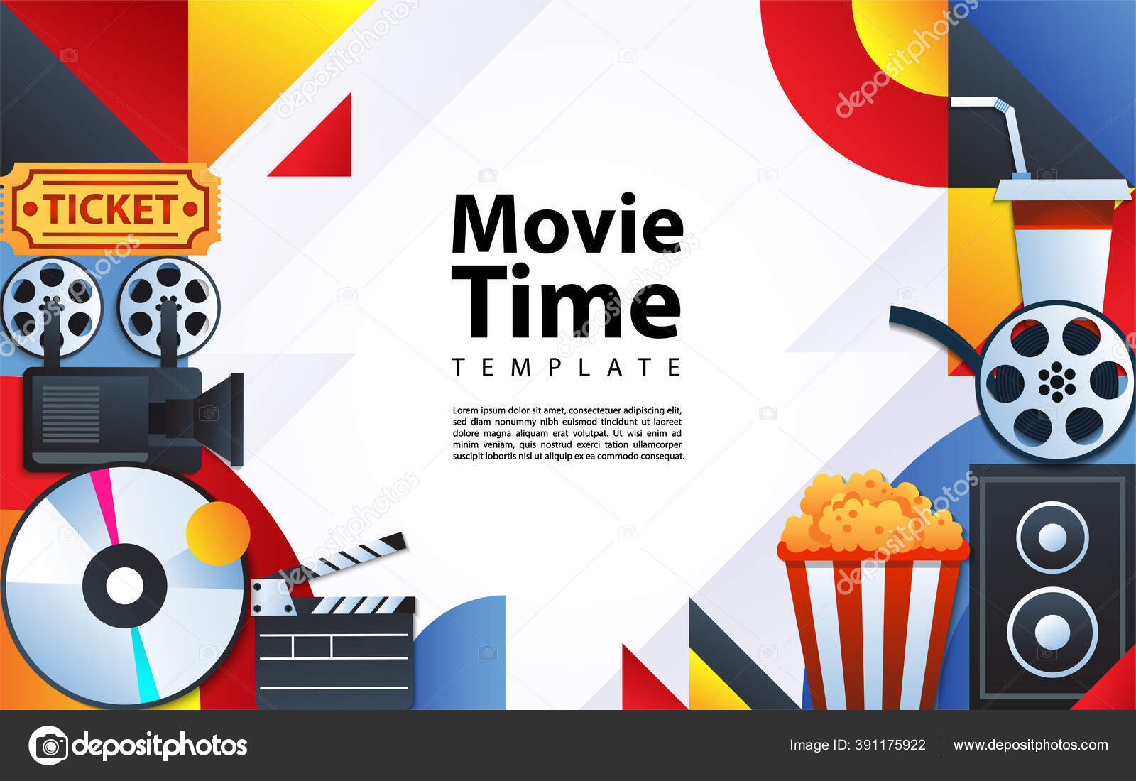 Creative Modern Background Design Based Movie Theme Style Graphic Design  Stock Illustration by ©shctz #391175922