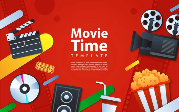 Design Fundo Moderno Criativo Baseado Estilo Tema Filme Elemento Design — Vetor de Stock