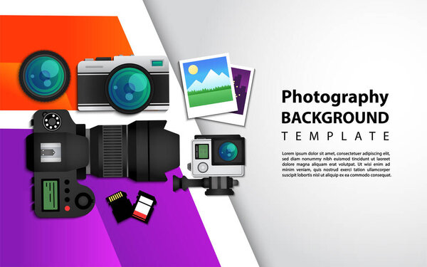 Creative modern background design based photography theme style. Graphic design element.