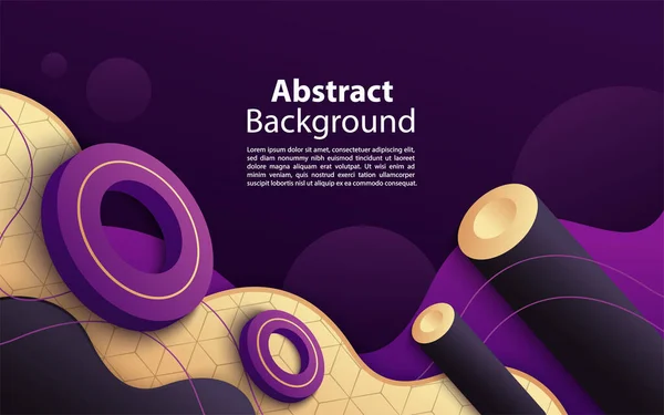 3D抽象的な形状組成の背景デザインと現代の動的紫 グラフィックデザイン要素 — ストックベクタ
