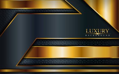 Karanlık lüks arka plan zarif altın çizgilerle birleşiyor. Grafik tasarım ögesi