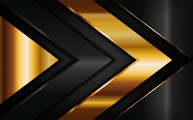 Altın çizgiler kompozisyonu olan lüks, koyu bir arka plan. Grafik tasarım elementi. Vektör illüstrasyonu.