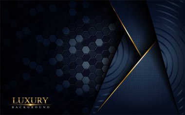 Altın çizgiler kompozisyonu ile donanmanın lüks arka planında. Grafik tasarım elementi. Vektör illüstrasyonu