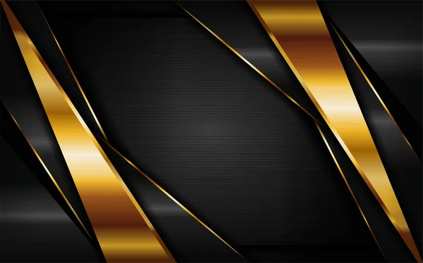 Luxury Dark Background Golden Lines Composition Graphic Design Element Vector — Stock Vector