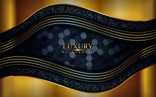 Luxus Dunklen Hintergrund Mit Goldenen Linien Komposition Grafisches Gestaltungselement Vektorillustration — Stockvektor