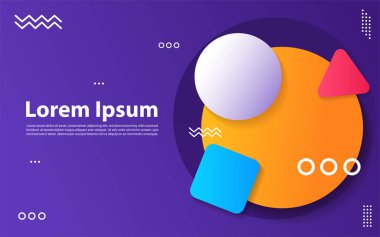 Geometrik arkaplan parlak renkler ve dinamik şekiller. Vektör grafik illüstrasyonu